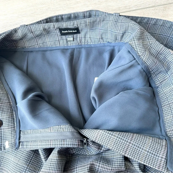 Frank And Oak Checked Pleated High Waist Cuffed Pants With Belt - Picture 10 of 13